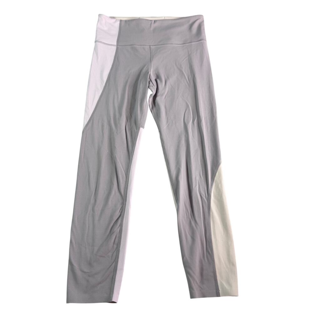 Athleta Salutation Stash 7/8 Leggings Medium Lavender Powervita Side Pocket Yoga